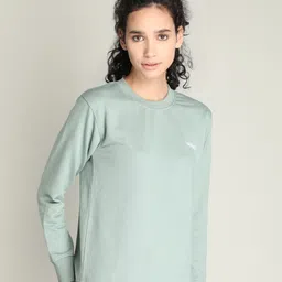 CHKOKKO Women Green Solid Cotton T-shirt-image-75