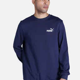 Puma Men Navy Blue Essentials Logo Regular Fit Cotton Sweatshirt-picture-23