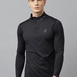 ATICX Men Mandarin Collar Pockets Compression T-shirt-image-132