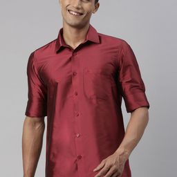 TATTVA Men Maroon Slim Fit Casual Shirt-image-96