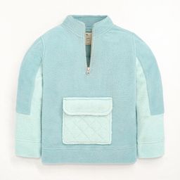 Cherry Crumble Boys Blue Mock Collar Sweatshirt-image-8