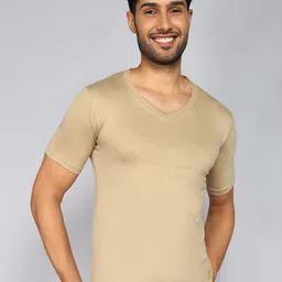 Fleximaa V-Neck Short Sleeves Pure Cotton T-shirt-image-33