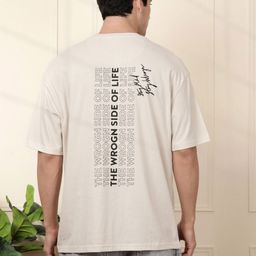 WROGN Men Typography Printed Round Neck Cotton Relaxed Fit T-shirt-picture-28