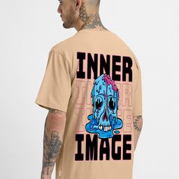 VEIRDO Round Neck Short Sleeves Graphic Printed Pure Cotton Cotton Oversized T-shirt-image-88