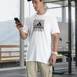 ADIDAS Optimist Graphic Brand Logo Printed Pure Cotton T-shirt-image-15