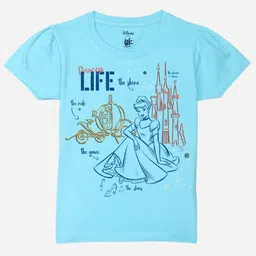 YK Disney Girls Typography Printed Pure Cotton T-shirt-picture-30
