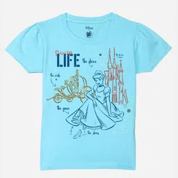 YK Disney Girls Typography Printed Pure Cotton T-shirt-picture-23