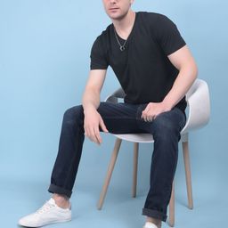 Crimsoune Club V-Neck Slim Fit Cotton T-shirt-image-2