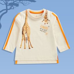 mothercare Girls Beige Graphic Printed Organic Cotton T-shirt-image-44