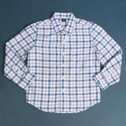 Hoop Boys Checked Spread Collar Long Sleeves Casual Shirt-image-60