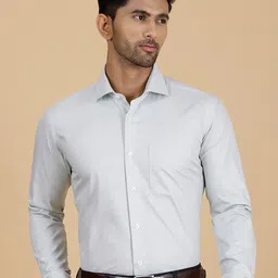 METAL Slim Fit Tartan Micro Checked Cotton Formal Shirt-picture-38
