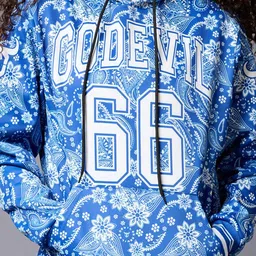 GO DEVIL Alphanumeric Printed Hooded Pullover image 4