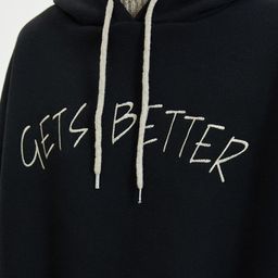 Trendyol Typography Printed Hooded Pullover image 2