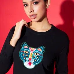 Uptownie Cotton Sequinned Sweatshirt-picture-52