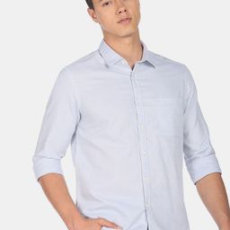 Flying Machine Cotton Linen Dobby Solid Casual Shirt-picture-8
