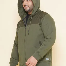John Pride Plus Size Hooded Fleece Front Open Sweatshirt image 3