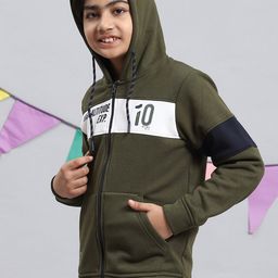 Monte Carlo Boys Typography Printed Hooded Front-Open Sweatshirt image 3