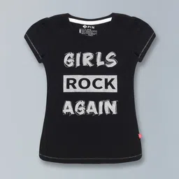 3PIN Girls Pack Of 2 Typography Printed Cotton T-shirts-picture-31