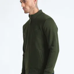 Flying Machine Mock Collar Front Open Sweatshirt image 2