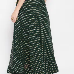 Clora Creation Ethnic Motifs Foil Print Georgette Flared Maxi Skirt image 4