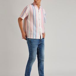 Pepe Jeans Spread Collar Short Sleeves Relaxed Striped Relaxed Fit Casual Shirt-image-15
