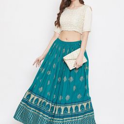 Clora Creation Printed Flared Maxi Skirt image 3