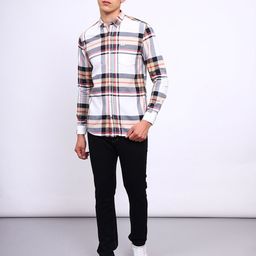 Lee Slim Fit Tartan Checks Oxford Cotton Casual Shirt-image-29
