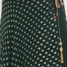 Clora Creation Ethnic Motifs Foil Print Georgette Flared Maxi Skirt image 3