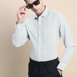 INVICTUS Standard Slim Fit Micro Ditsy Printed Cotton Formal Shirt-picture-16