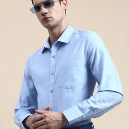 INVICTUS Standard Spread Collar Slim Fit Cotton Formal Shirt-picture-50