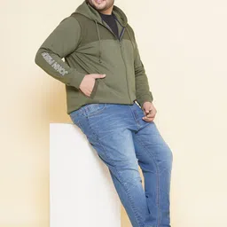 John Pride Plus Size Hooded Fleece Front Open Sweatshirt image 5