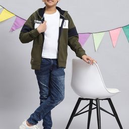 Monte Carlo Boys Typography Printed Hooded Front-Open Sweatshirt image 2
