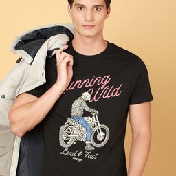 Wrangler Printed Round Neck Pure Cotton T-shirt-image-7