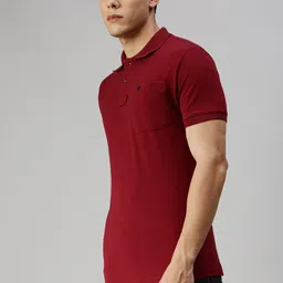 ONN Men Maroon Solid Polo Collar T-shirt-image-75