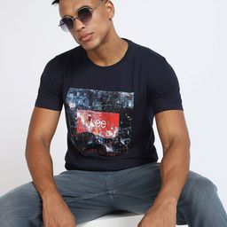Lee Graphic Printed Round Neck Slim Fit  Cotton Regular T-shirt-image-88