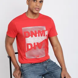 Lee Typography Printed Short Sleeves Cotton Slim Fit T-shirt-image-57