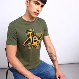 Lee Typography Printed Round Neck Slim Fit T-shirt-image-23