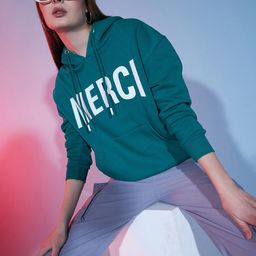 DressBerry Typography Printed Hooded Pullover-image-32
