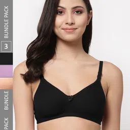 Docare Pack Of 3 Lightly Padded Full Coverage Cotton T-shirt Bra With All Day Comfort-12