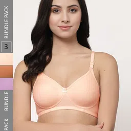 Docare Pack Of 3 Lightly Padded Full Coverage Cotton T-shirt Bra With All Day Comfort-image-87