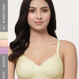 Docare Pack Of 3 Lightly Padded Full Coverage Cotton T-shirt Bra With All Day Comfort-image-32