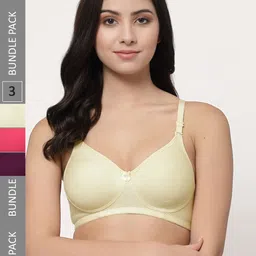 Docare Pack Of 3 Lightly Padded Full Coverage Cotton T-shirt Bra With All Day Comfort-image-35