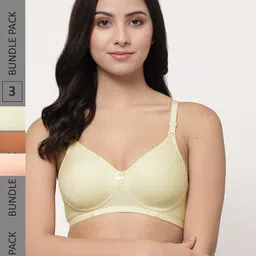 Docare Pack Of 3 Lightly Padded Full Coverage Cotton T-shirt Bra With All Day Comfort-picture-22