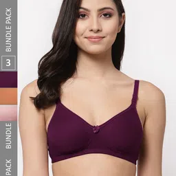 Docare Pack Of 3 Lightly Padded Full Coverage Cotton T-shirt Bra With All Day Comfort-20