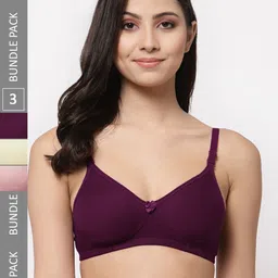 Docare Pack Of 3 Lightly Padded Full Coverage Cotton T-shirt Bra With All Day Comfort-53