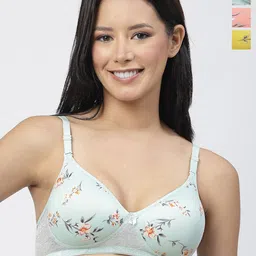 Docare Pack of 3 Floral Printed Lightly Padded T-shirt Bras With All Day Comfort-picture-18