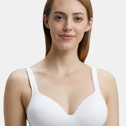 Jockey Wirefree Padded Cotton Full Coverage Lounge Bra with Included Bra Pouch-FE57-55