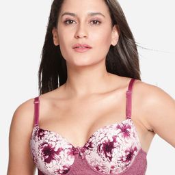 Susie Floral Printed Medium Coverage Underwired Lightly Padded All Day Comfort T-shirt Bra-1