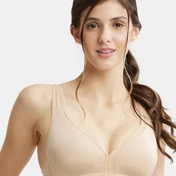 Jockey Wirefree Non Padded Soft Touch Full Coverage Stylised Mesh Panel Tshirt Bra-1820-3