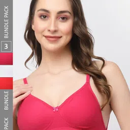 College Girl Pack Of 3 Full Coverage Cotton Bra-image-70